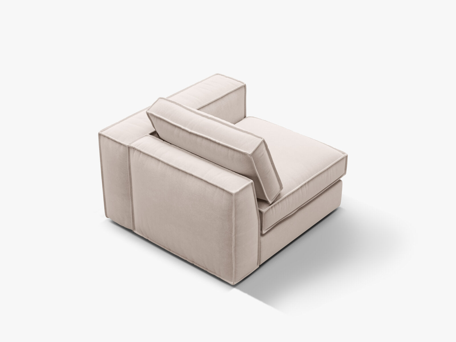 Micadoni Eckmodul mit Armlehne Pola Rechts Samt Salvador Beige