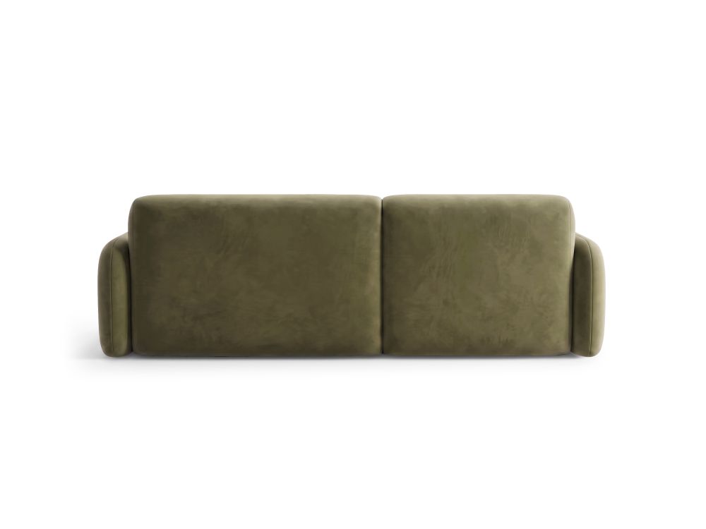 Cosmopolitan Design Ecksofa Malmo 3-Sitzer Samt Bluvel Grün Links
