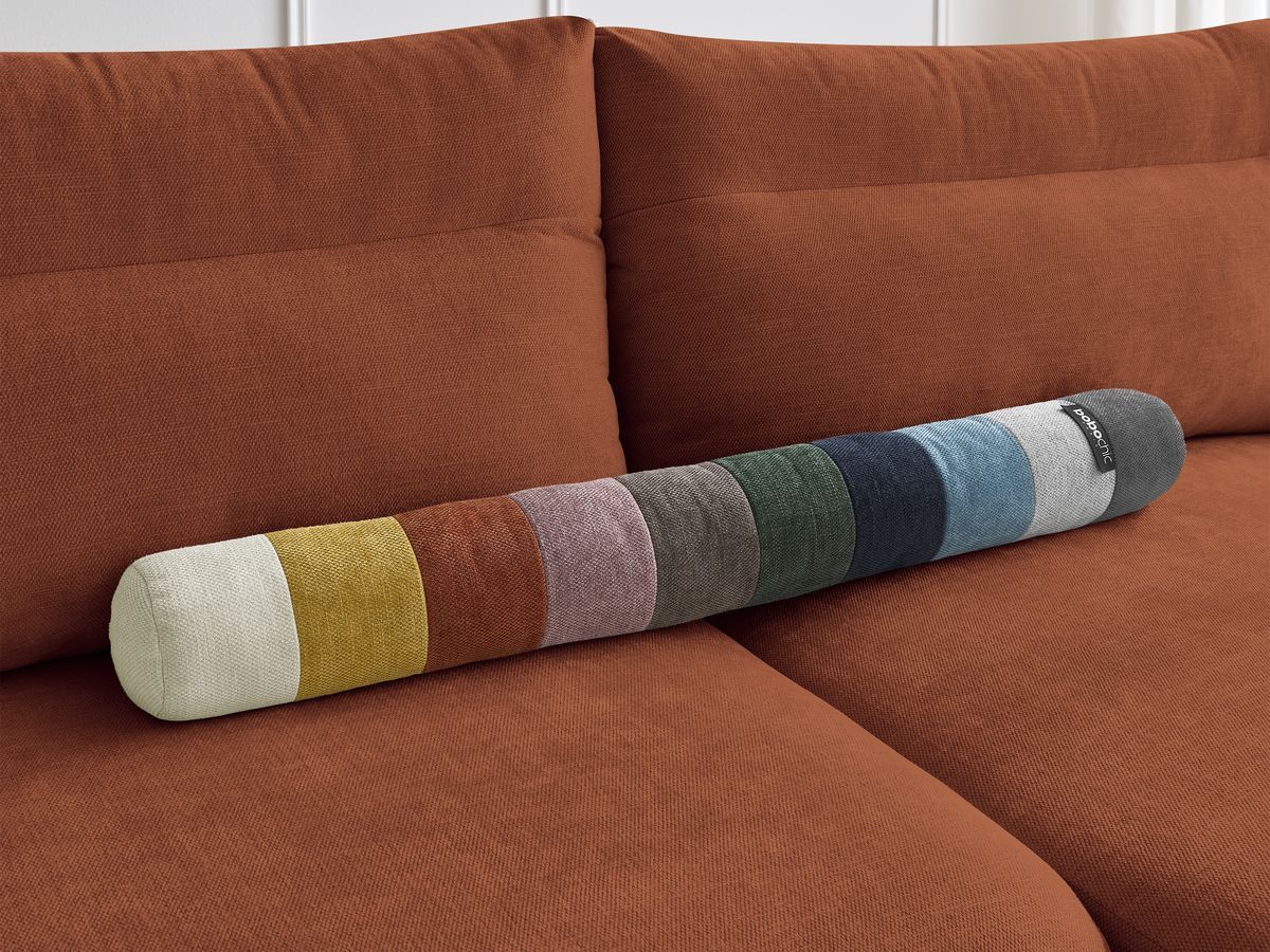 Bobochic Aden Ecksofa 386 × 152 cm Stoff Orange Ecke rechts