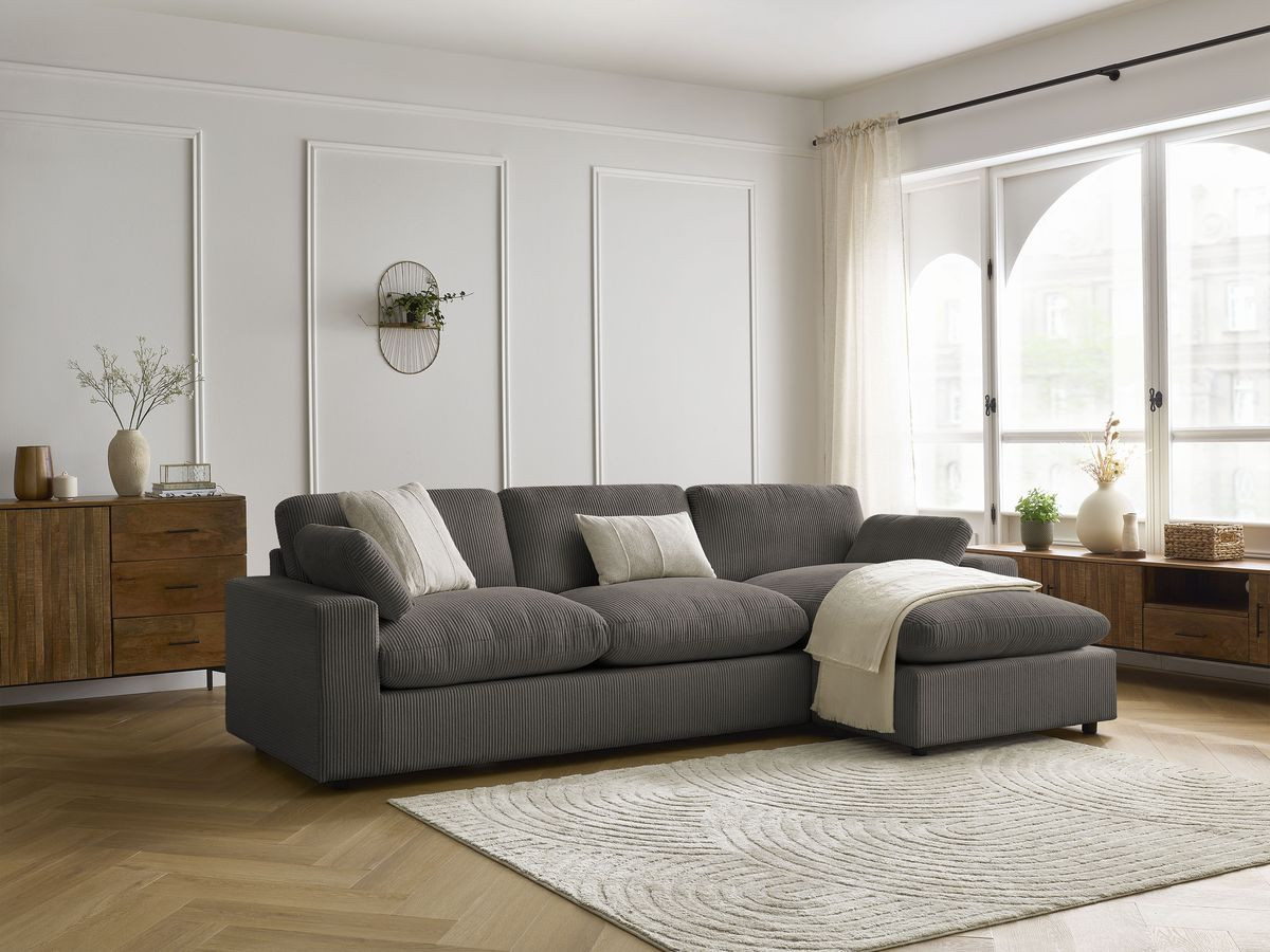 Bobochic Belair Ecksofa 280 × 139 cm Cordsamt Taupe