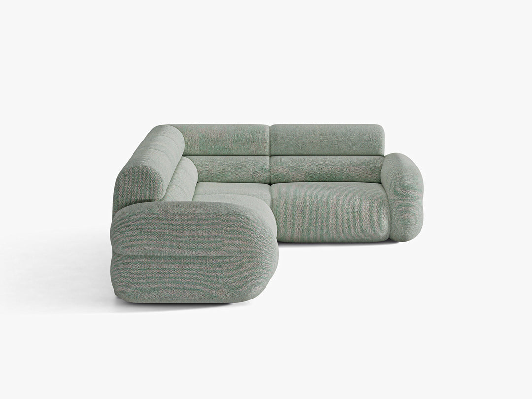 Micadoni Neo Ecksofa 5-Sitzer Links Chenille SILENCIO Gedämpftes Blau