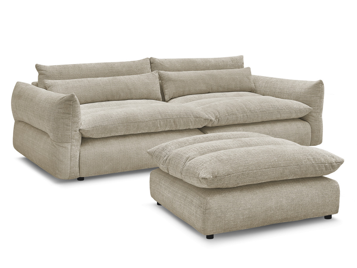 Bobochic Neil Sofa 3-Sitzer mit Pouf