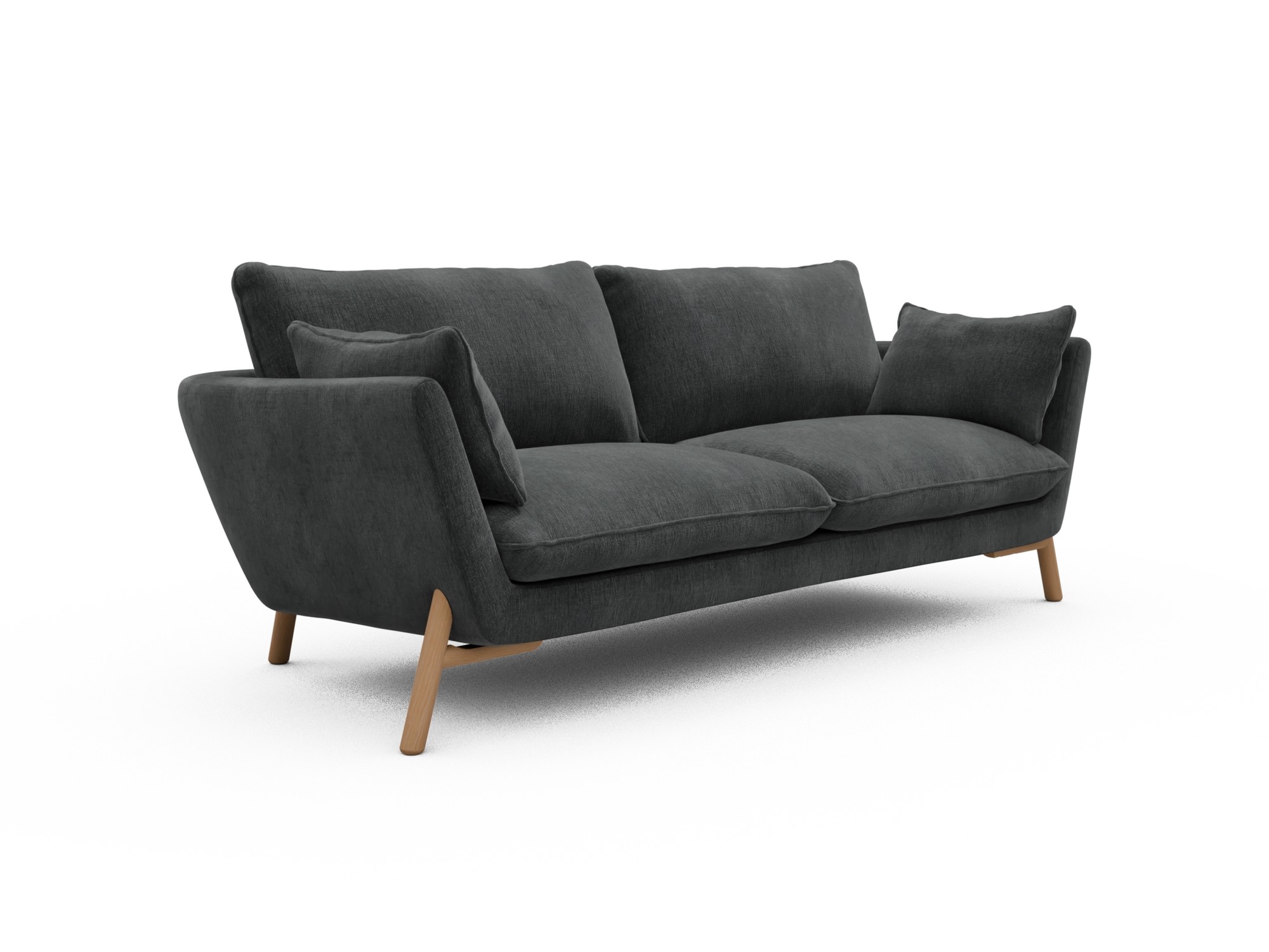 Skandi Home Sofa Emil 3-Sitzer Beinfarbe Eiche Natur Smooth-Deep-Warm-Grey moebelfaktor