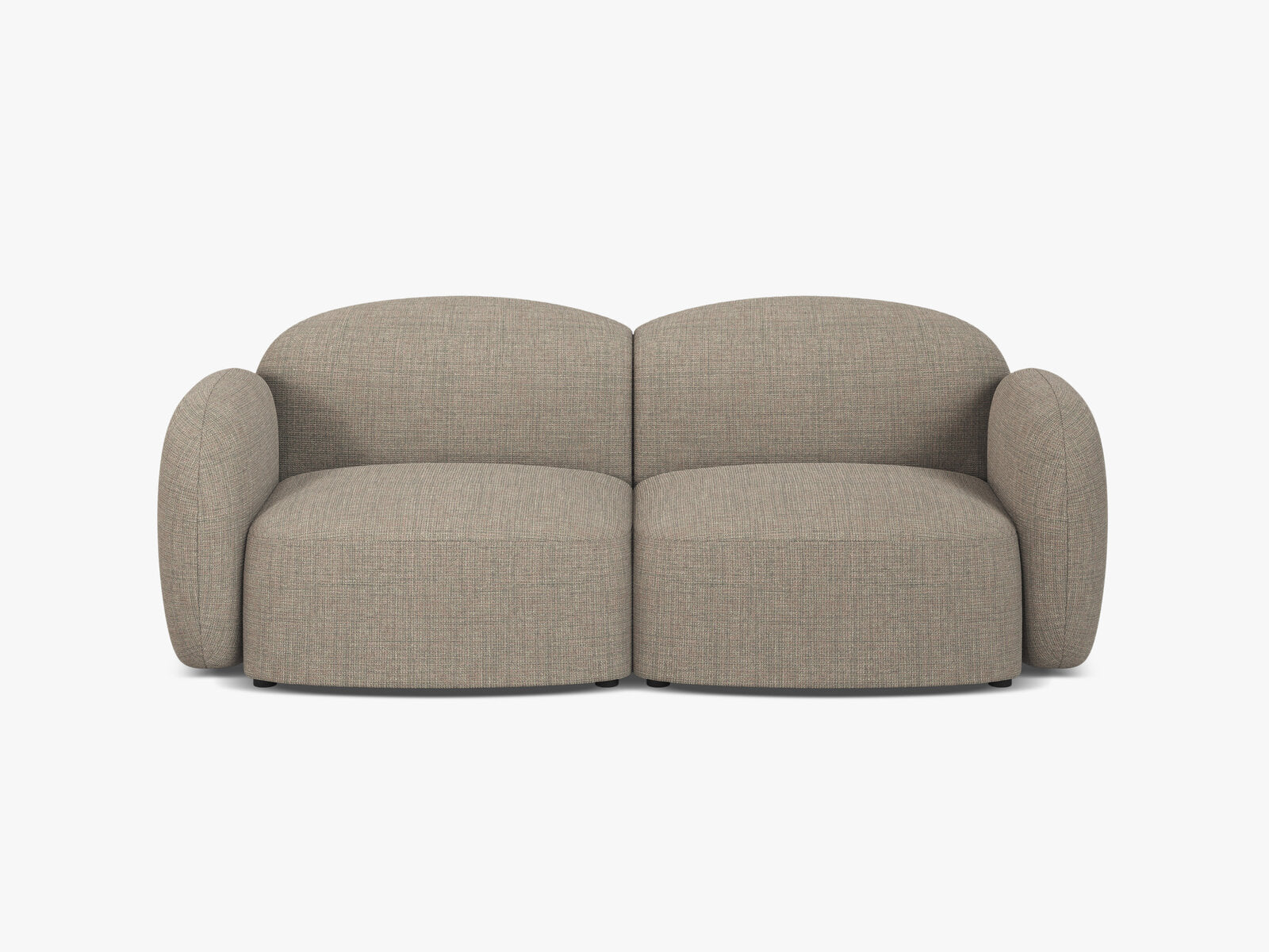 Micadoni Sofa Blair 2-Sitzer Strukturierter Stoff Baltimore Grau Braun Melange