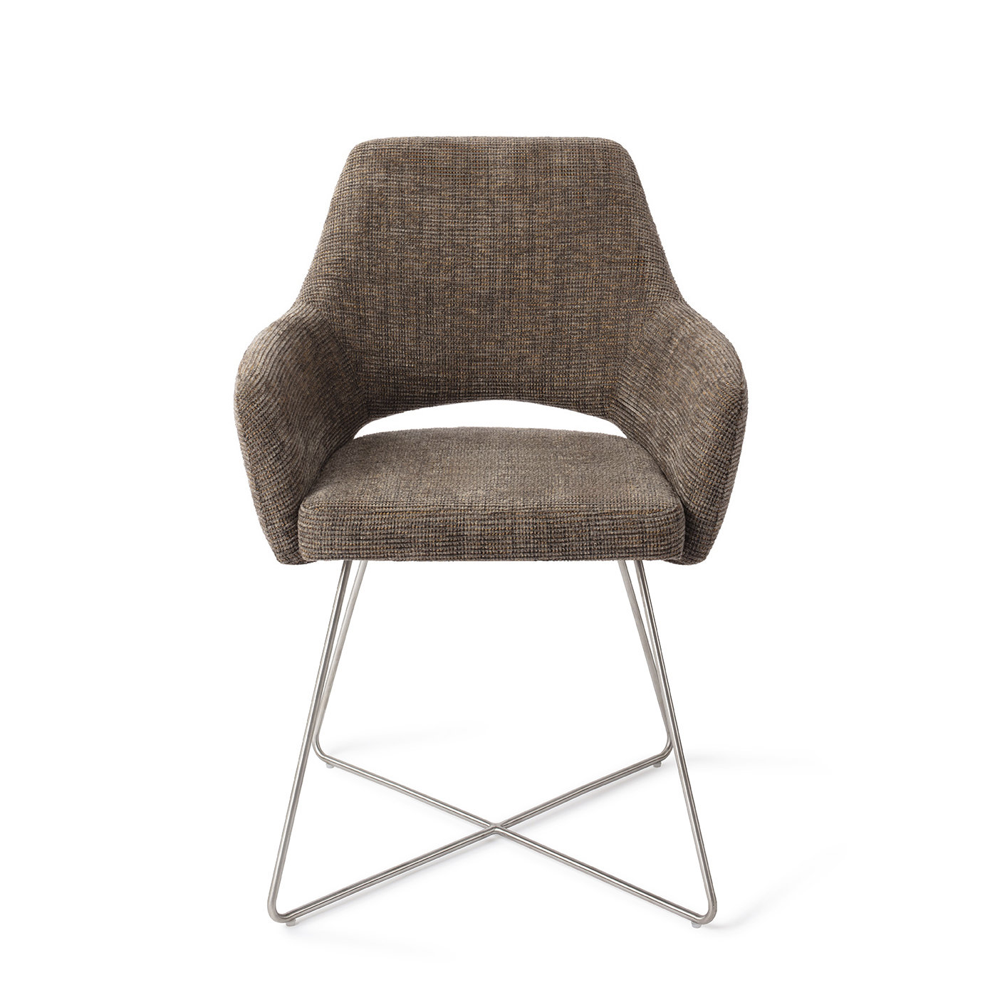 Jesper Home Esszimmerstuhl Yanai Checked Chestnut Cross Stahl