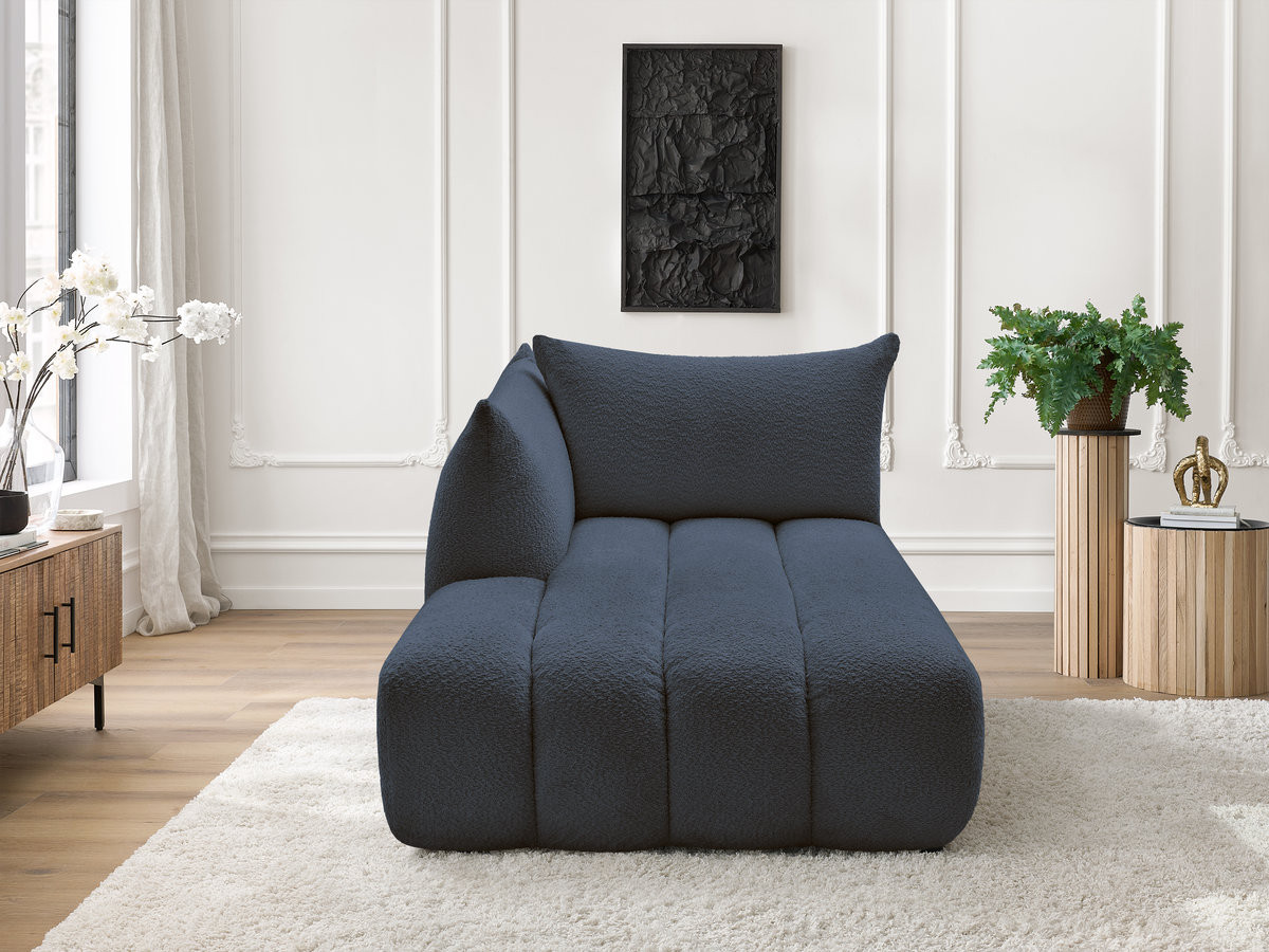 Bobochic Azra Méridienne-Modul Bouclé-Stoff Dunkelblau Ecke links