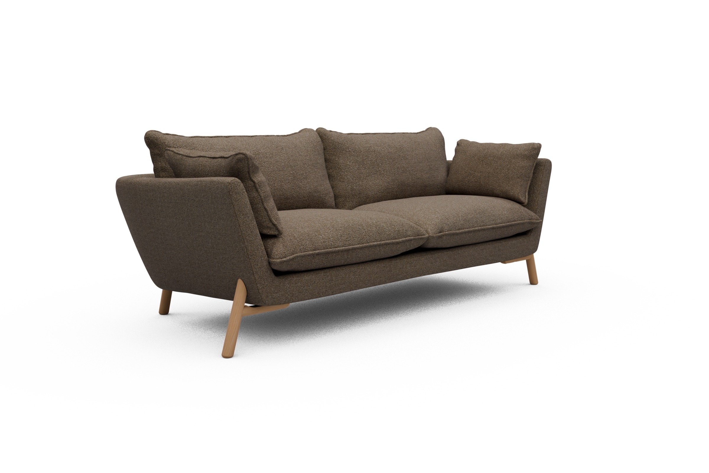 Sofa Emil PREMIUM 3-Sitzer Beinfarbe Eiche Natur Aivi-Khaki-Brown