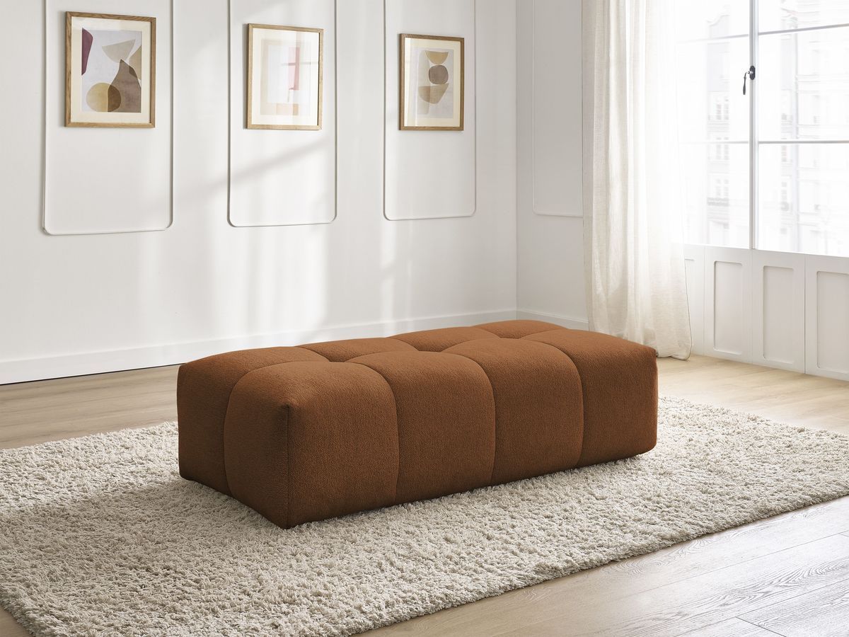 Bobochic Everest Pouf 140 × 70 cm Melange-Stoff Orange
