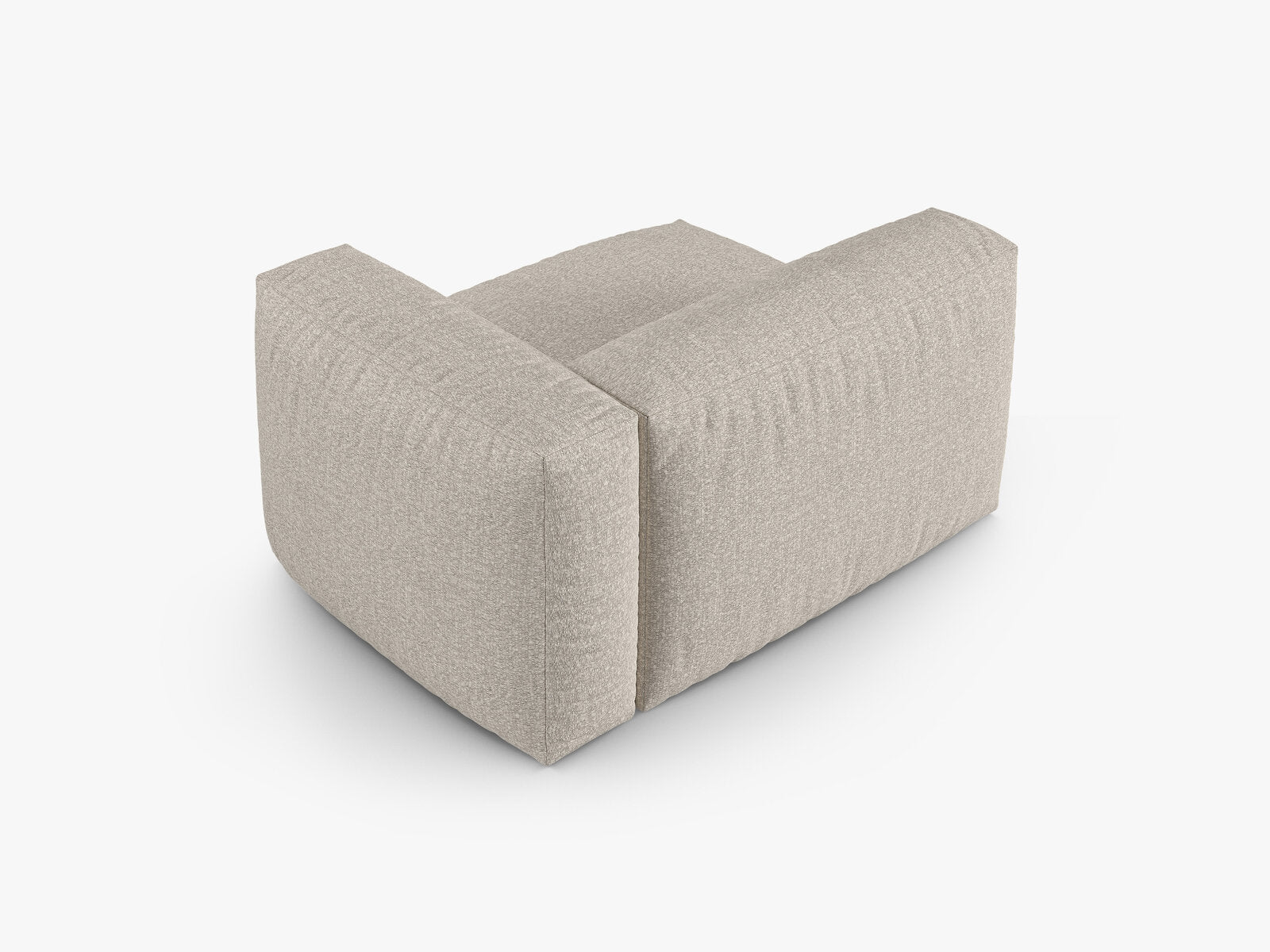 Micadoni Eckmodul mit Armlehne Martina 1-Sitzer 90cm Sitztiefe Rechts Boucle Monet Beige