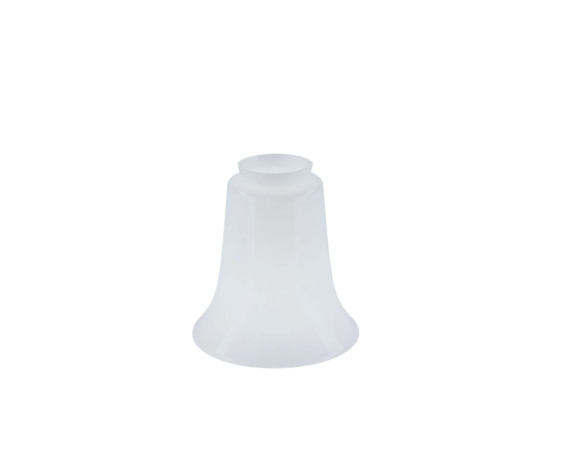 Berliner Messinglampen Glasschirm Nr. 36 Glockenform, Opalglas weiß glänzend