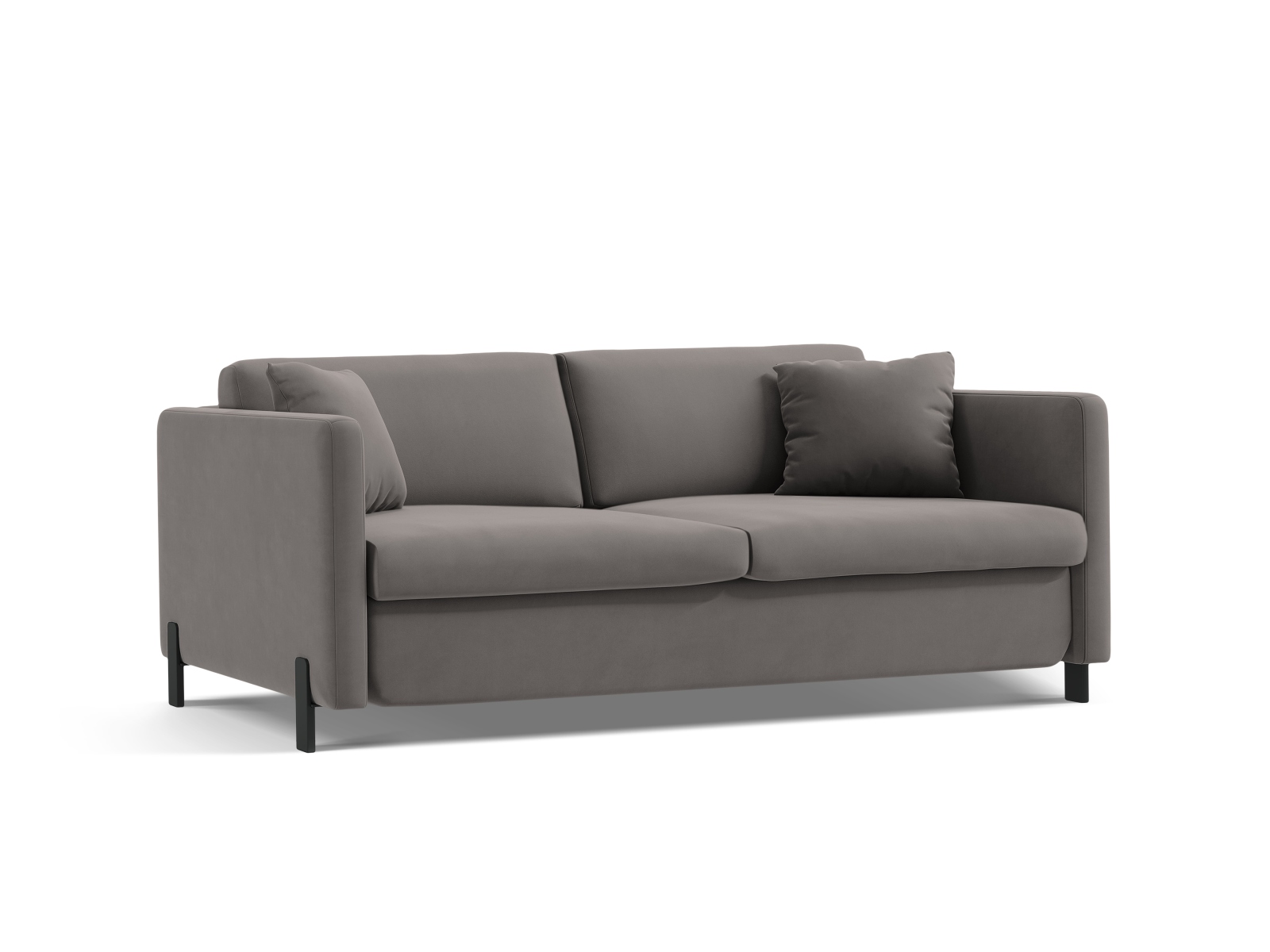 Micadoni Schlafsofa Gloria 2-Sitzer Samt Grau 205x140