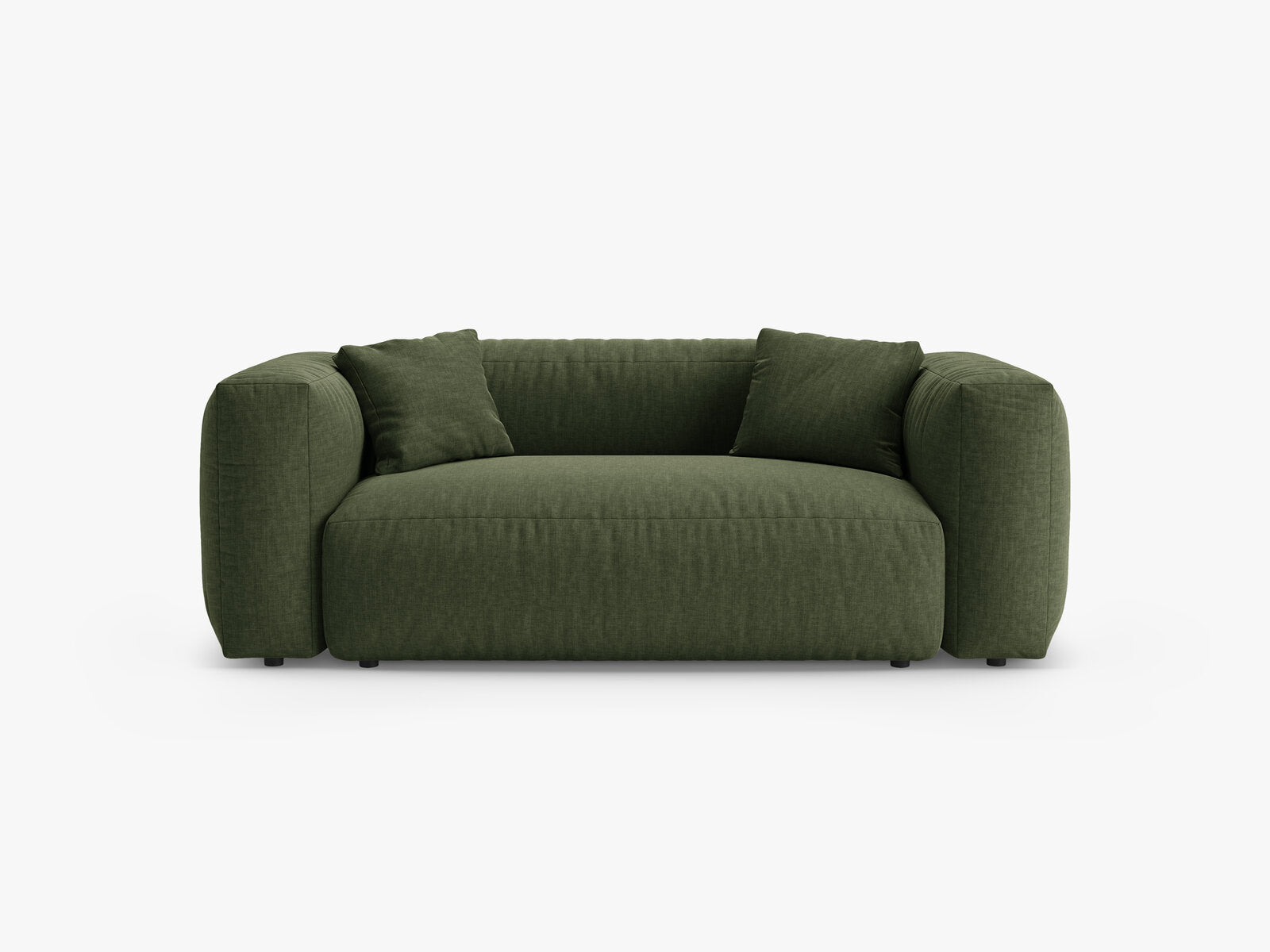 Micadoni Martina Sofa 2-Sitzer Strukturierter Stoff Boston Grün