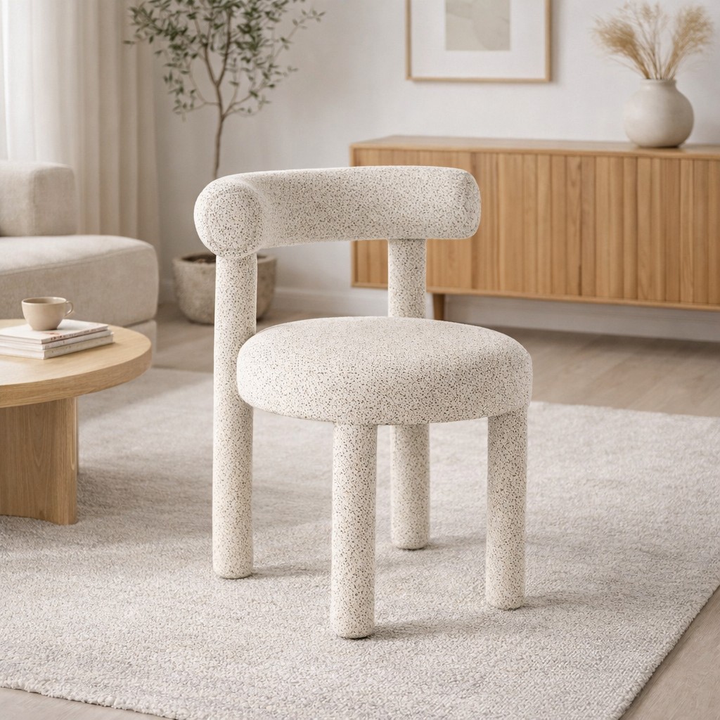 Livin Hill Polsterstuhl Leith 62 × 58 × 80 cm Helles Creme, farbige Fäden