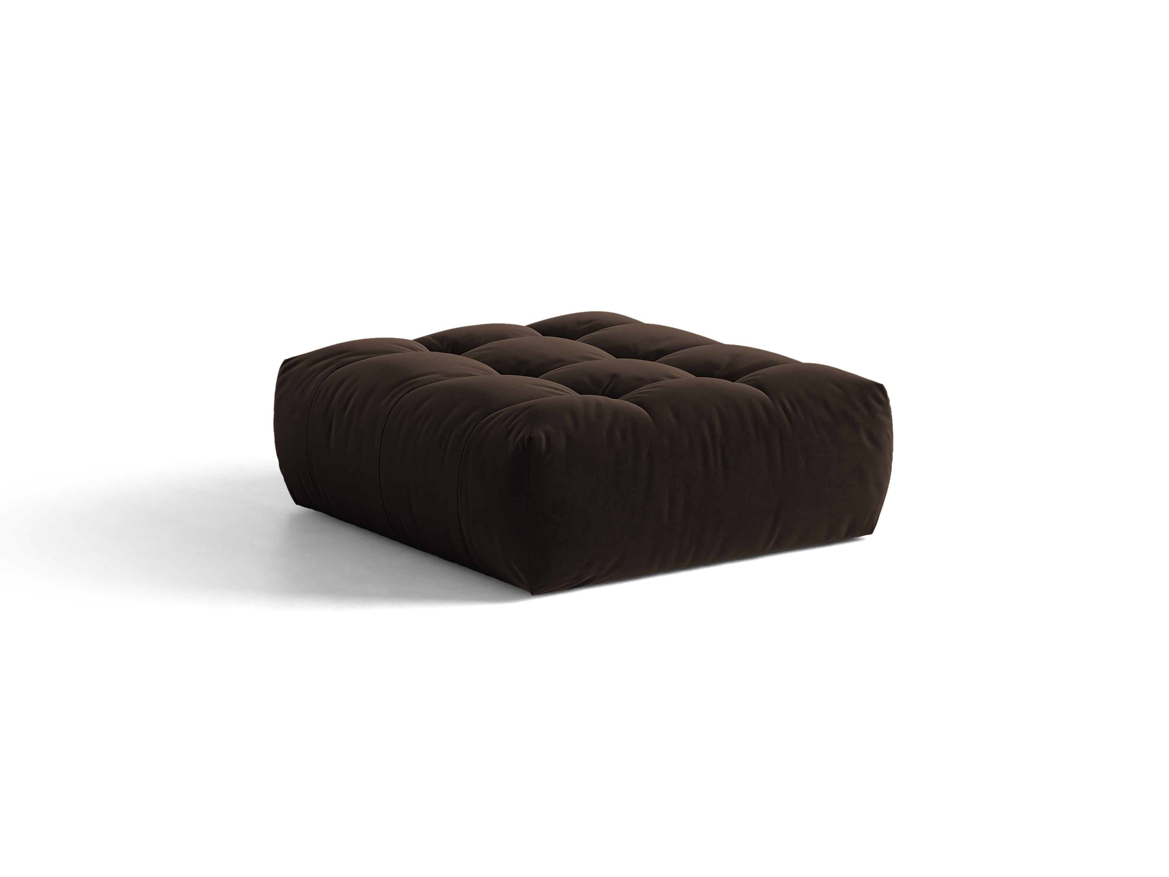 Micadoni Hocker Bloom 1-Sitzer Samt Bluvel Dunkelbraun