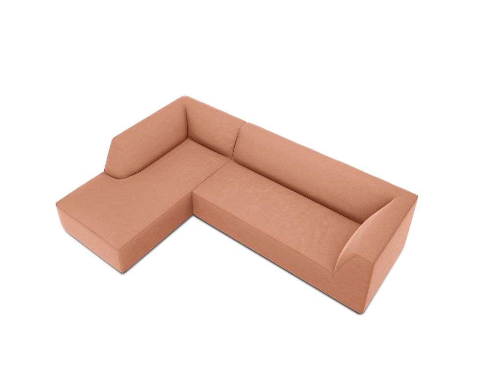 Cosmopolitan Design Ecksofa Siena 4-Sitzer Samt Salvador Rosa Links