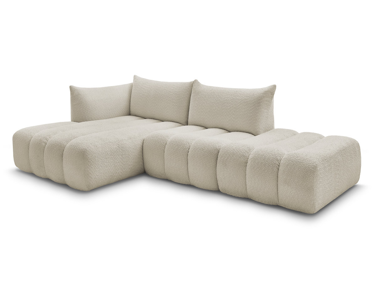 Bobochic Azra Ecksofa 319 × 178 cm Bouclé-Stoff Beige Ecke links