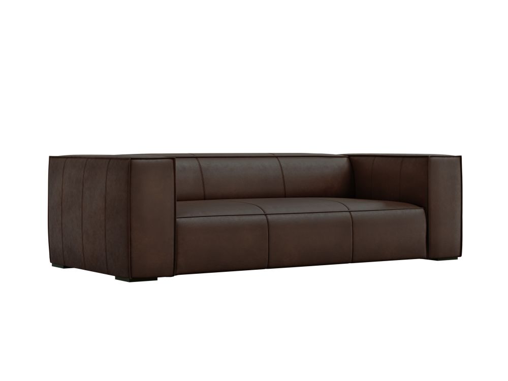 Cosmopolitan Design Sofa Turin 3-Sitzer Leder Granada Dunkelbraun