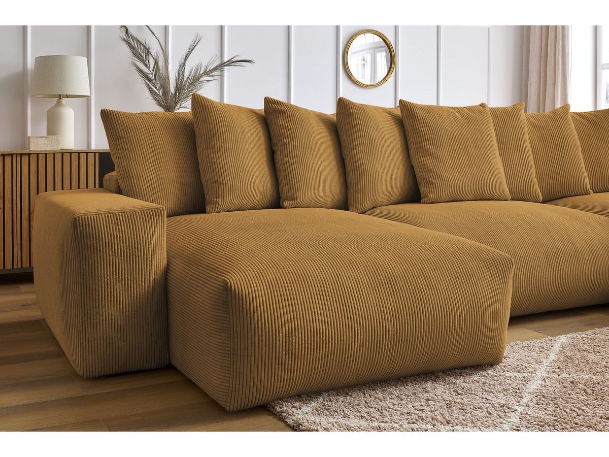 Bobochic Voltaire Wohnlandschaft 420 × 165 cm Cordsamt Gelb