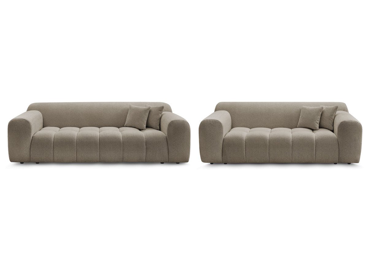 Bobochic Melisse Sofa 5-Sitzer Melange-Stoff Taupe