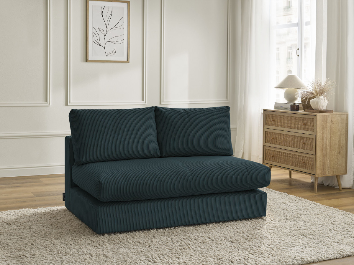 Bobochic Paris Sofamodul 2-Sitzer Cordsamt Dunkelblau