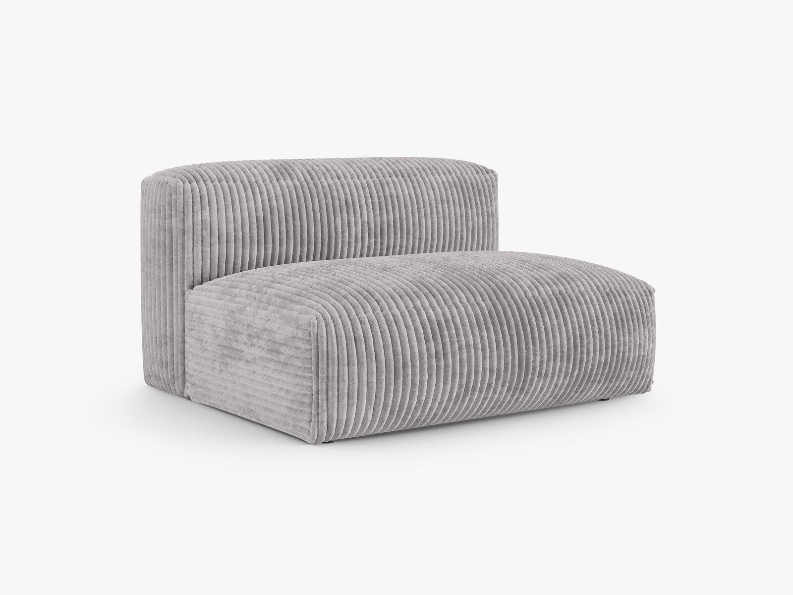 Micadoni Mittelmodul Martina 1-Sitzer Groß 90cm Sitztiefe Kord Tilia Hellgrau