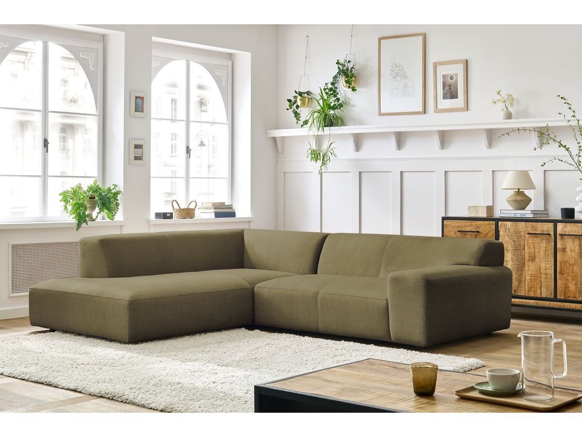 Bobochic Lavena Ecksofa 272 × 220 cm Samt Grün Ecke links