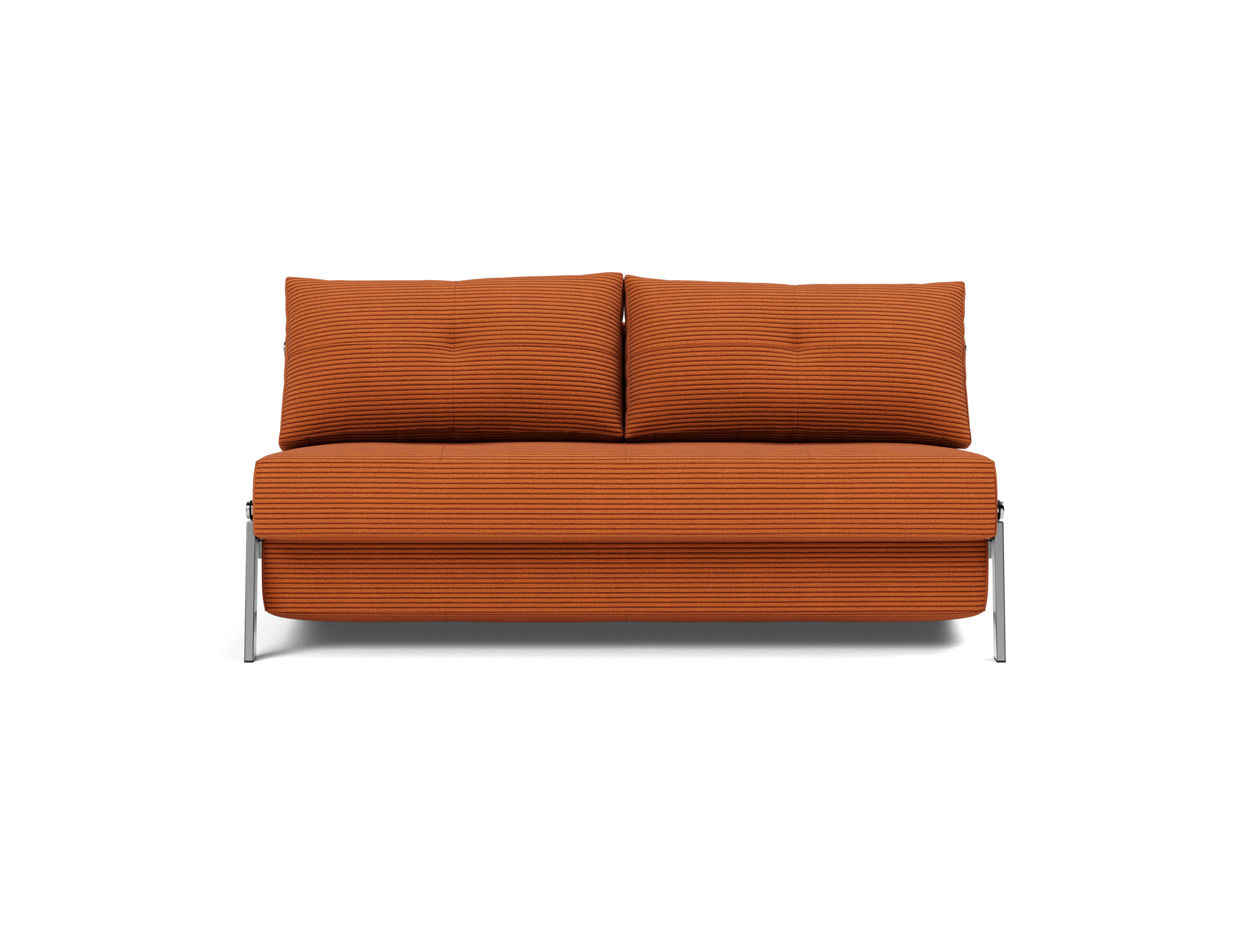 Schlafsofa Cubed 160 Kord Corduroy 595-Burnt-Orange Beine Chrom