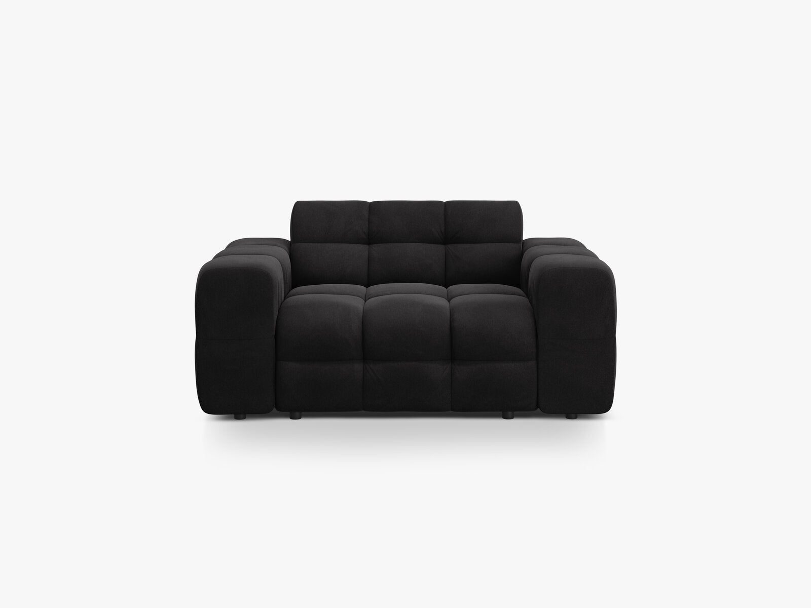 Micadoni Sofa Kendal 2-Sitzer Samt Magic Velvet Schwarz