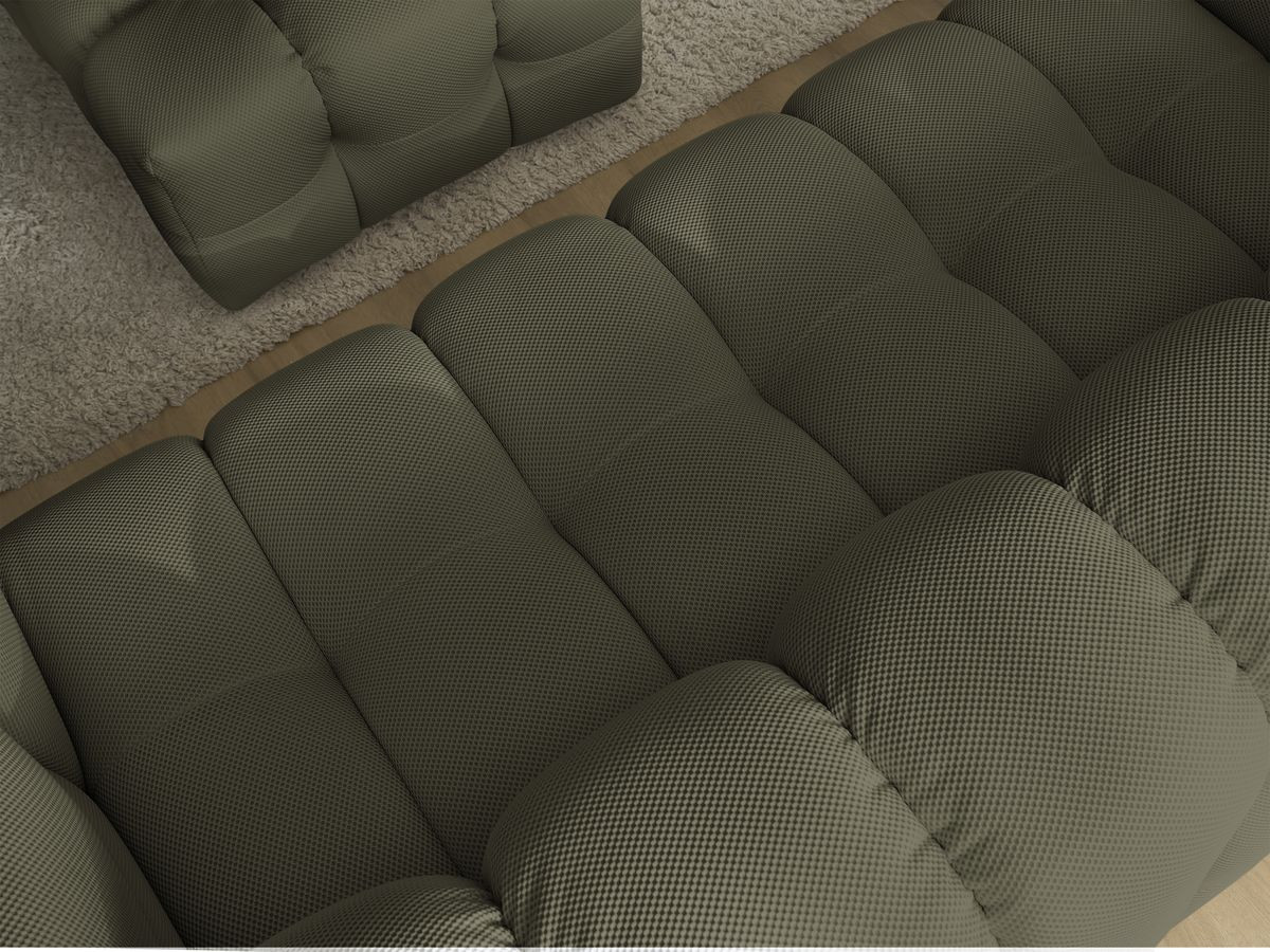 Bobochic Cloud Sofa 4-Sitzer mit Pouf Mesh-Stoff Grün