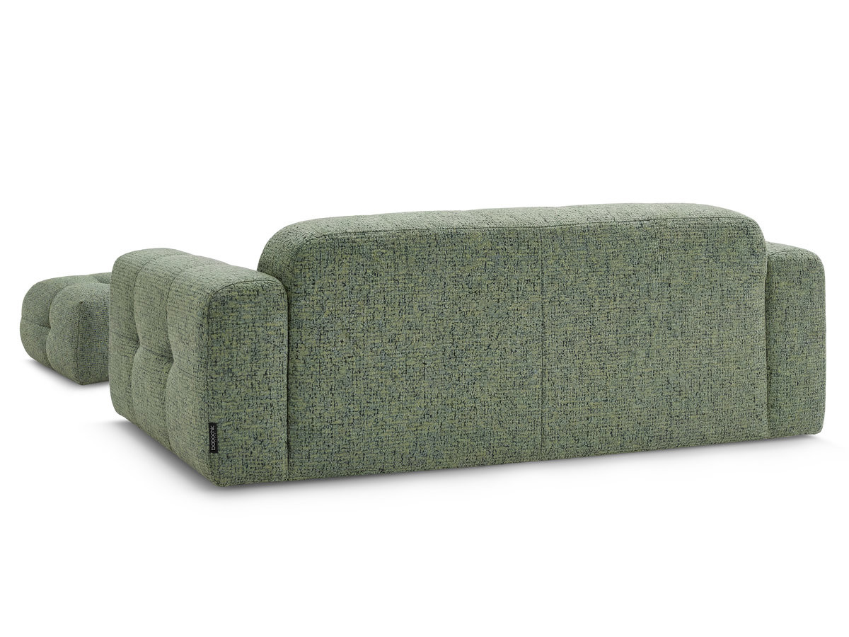 Bobochic Laura Sofa 3-Sitzer mit kleinem Pouf Melange-Stoff Hellgrün