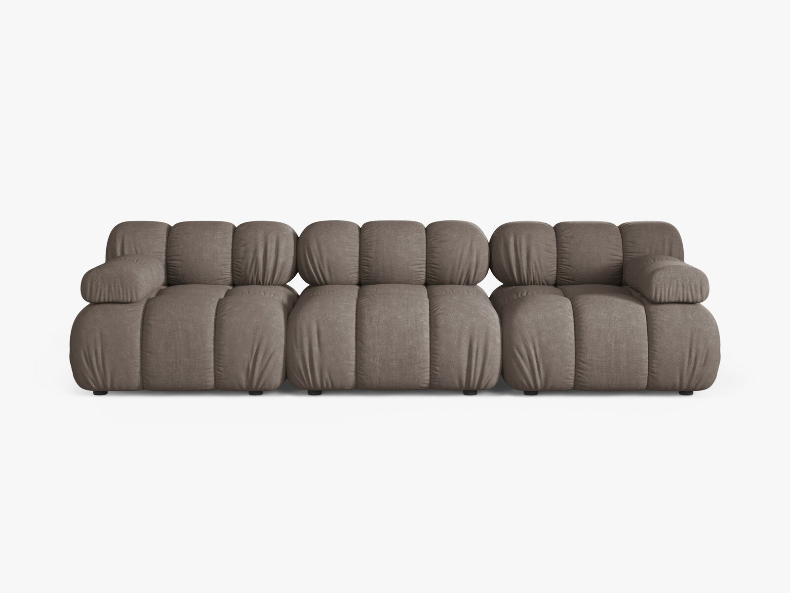 Micadoni Modulares Sofa Bellis 3-Sitzer Strukturierter Stoff Liberty Cappuccino