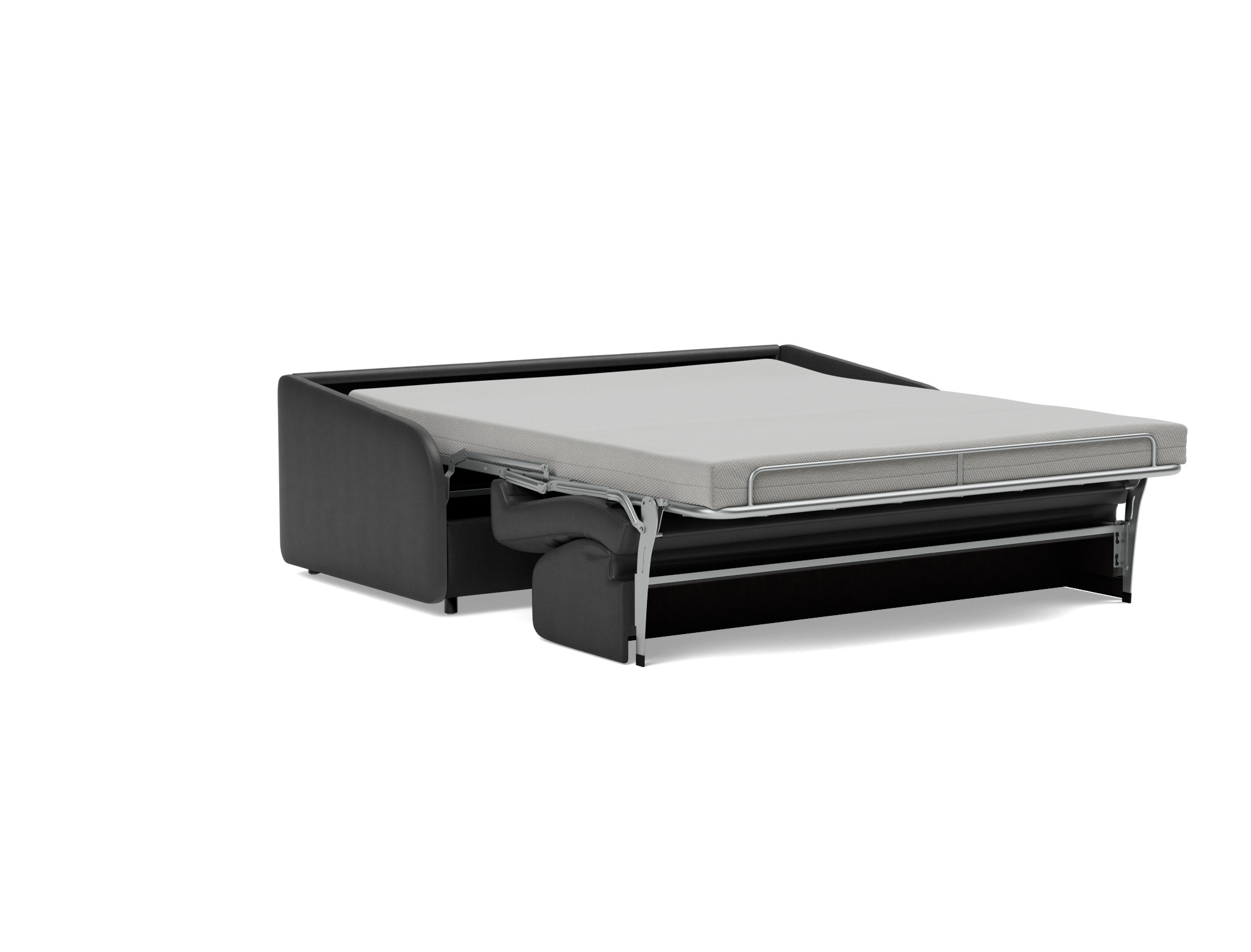 Schlafsofa Eivor mit Memory-Matratze 160 Lederoptik Faunal 550-Black