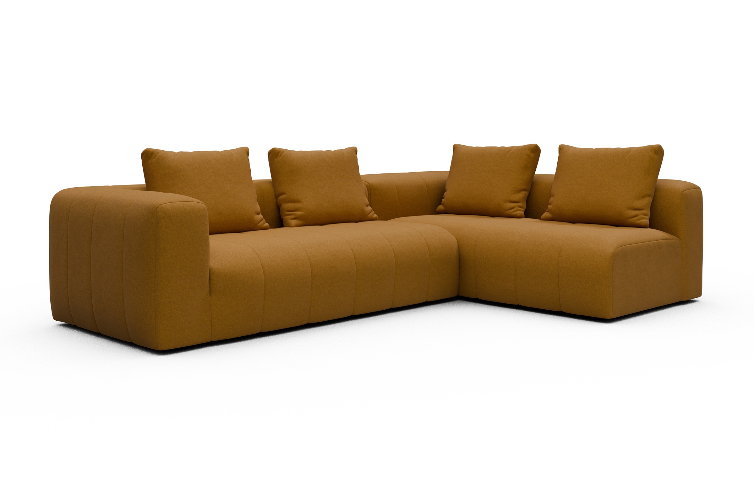 Ecksofa Hugo 2x 2,5-Sitzer Armlehne links Satya-Ocre