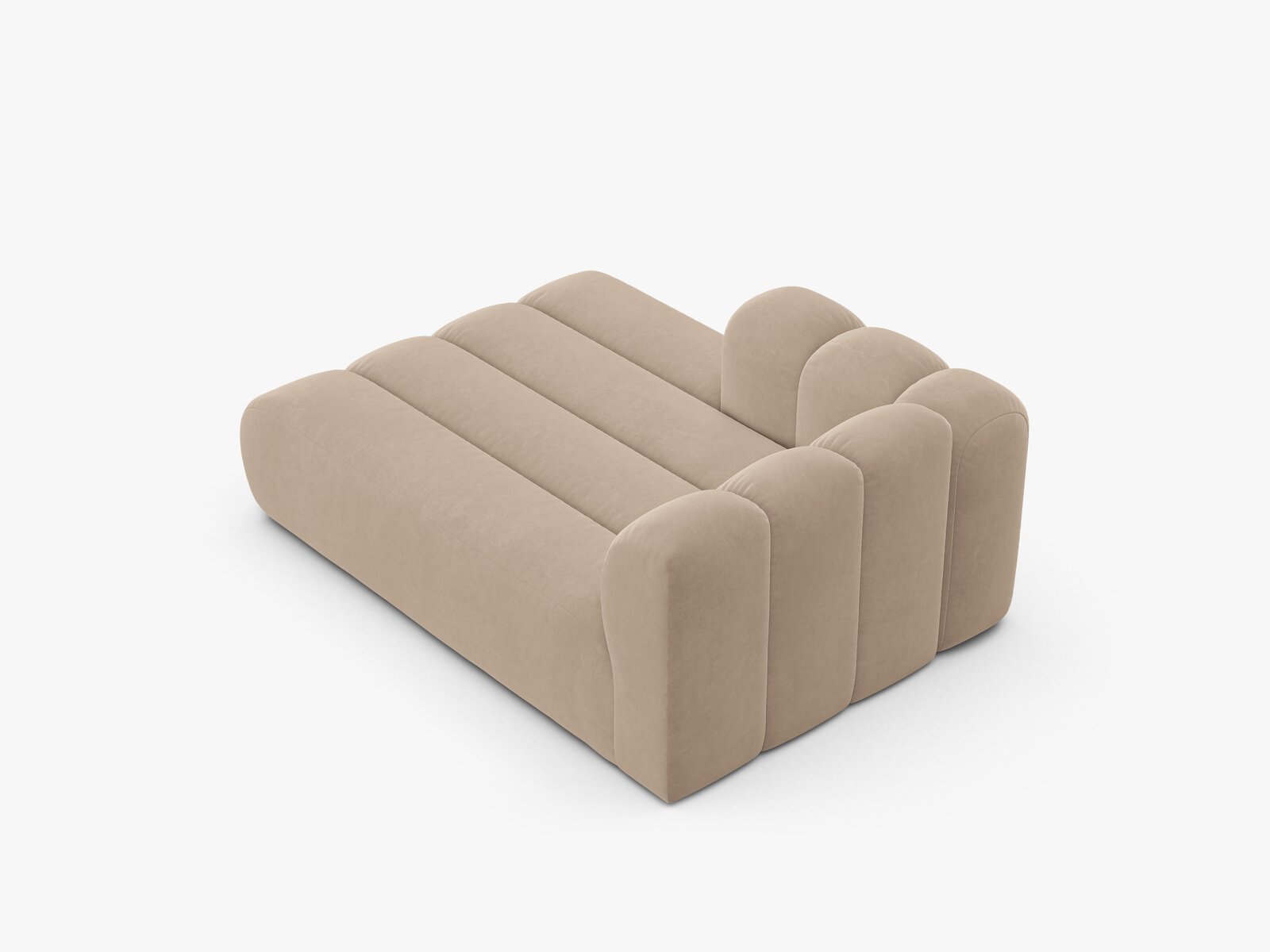 Micadoni Recamiere Lupine 2-Sitzer Samt Venus Beige Links