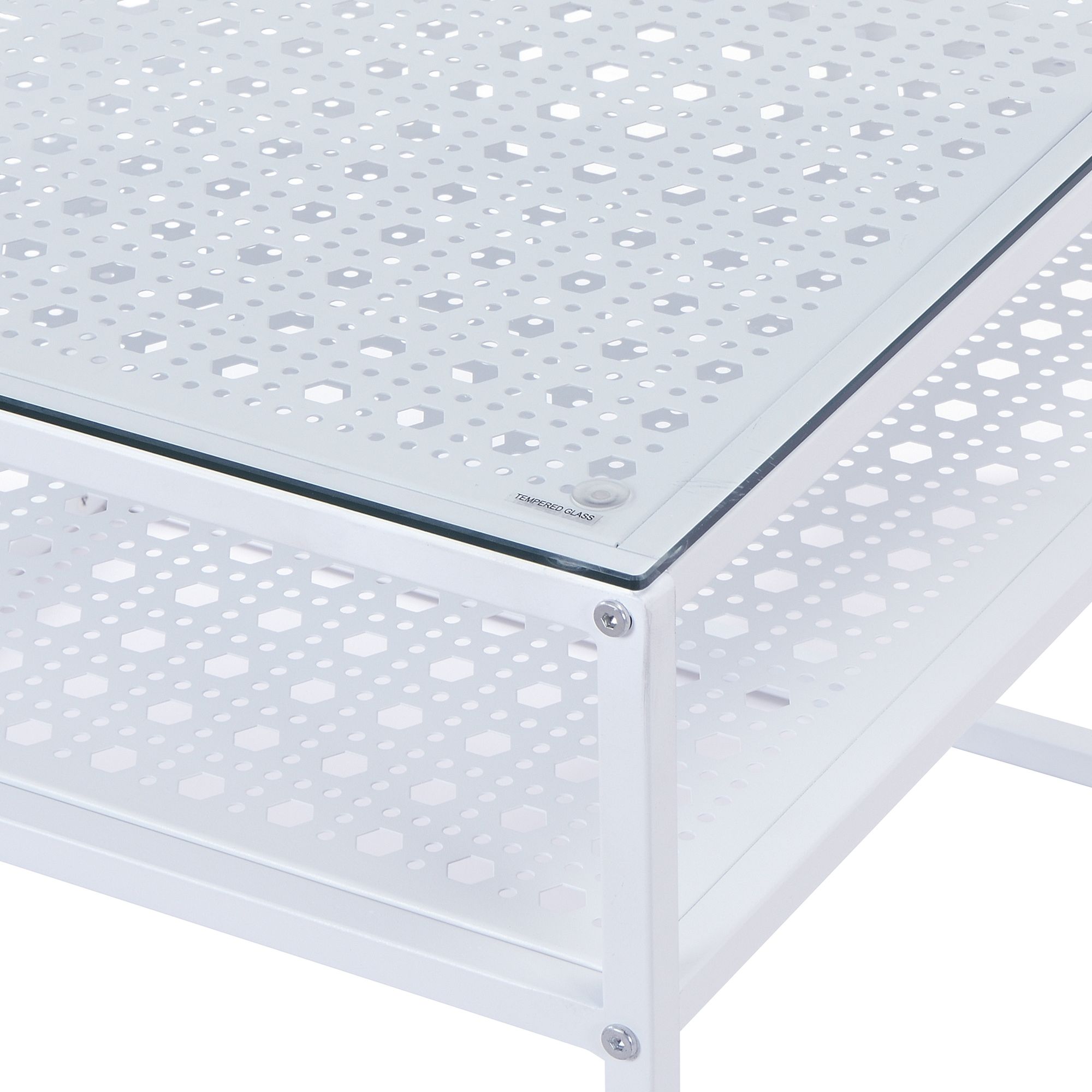 Couchtisch Jelling Glas Weiß 60 × 60 × 45 cm
