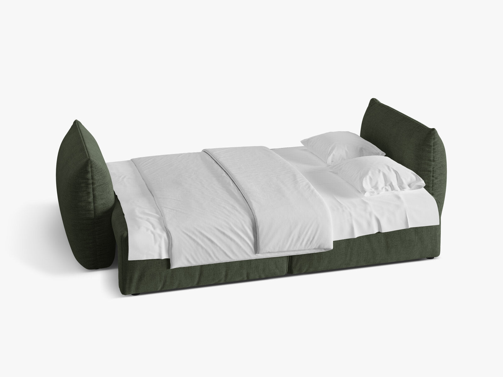 Micadoni Bloom Samtiges Sofa Mit Bettfunktion Und Stauraum Strukturierter Stoff Wind Moosgrün