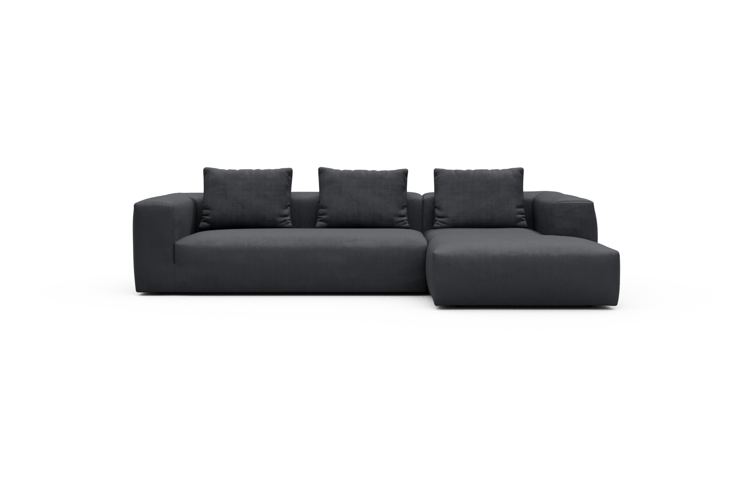 Skandi Home Ecksofa Fred Chaiselongue rechts mit 2,5-Sitzer Cordufine-Slate-Grey moebelfaktor