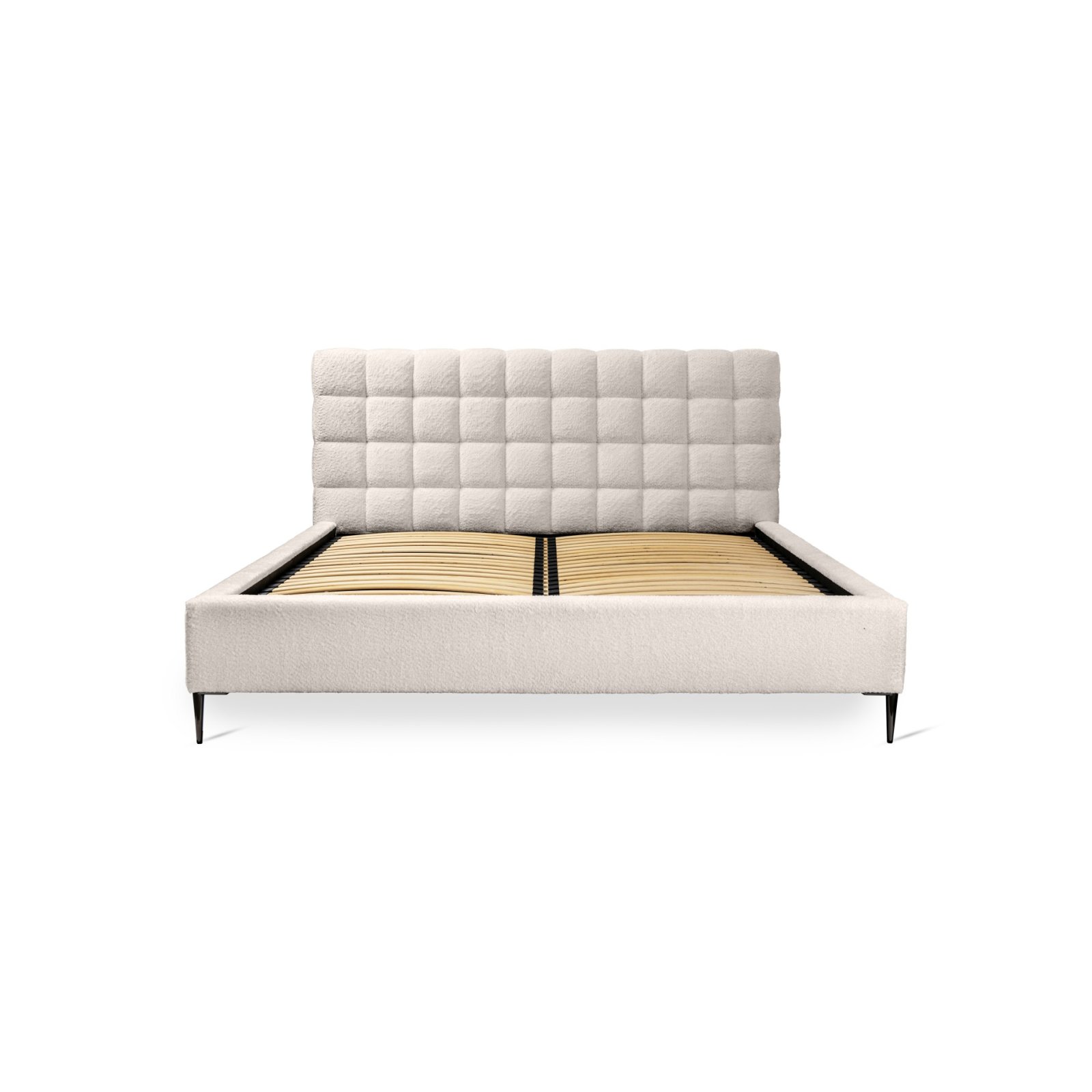 Polsterbett Tano Boucle 140x200 mit Metallrahmen Euphoria 02 Cream