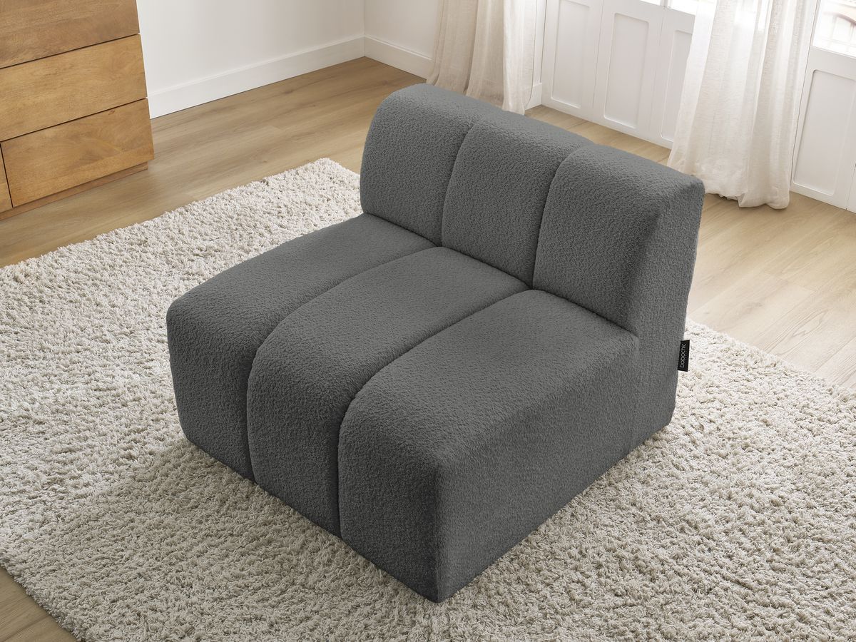 Bobochic Annecy Sofamodul 1-Sitzer Bouclé-Stoff Dunkelgrau