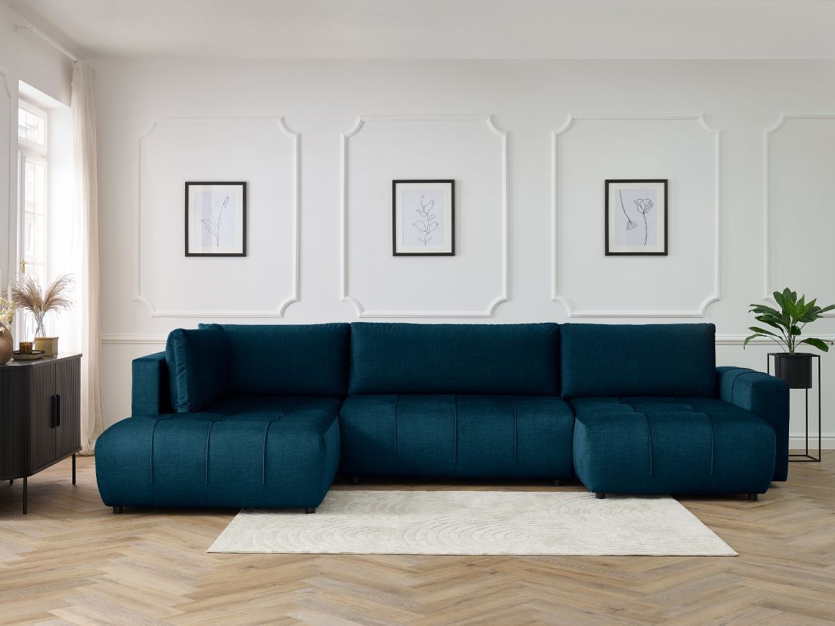Bobochic Arsene Wohnlandschaft Samt Blau Ecke rechts