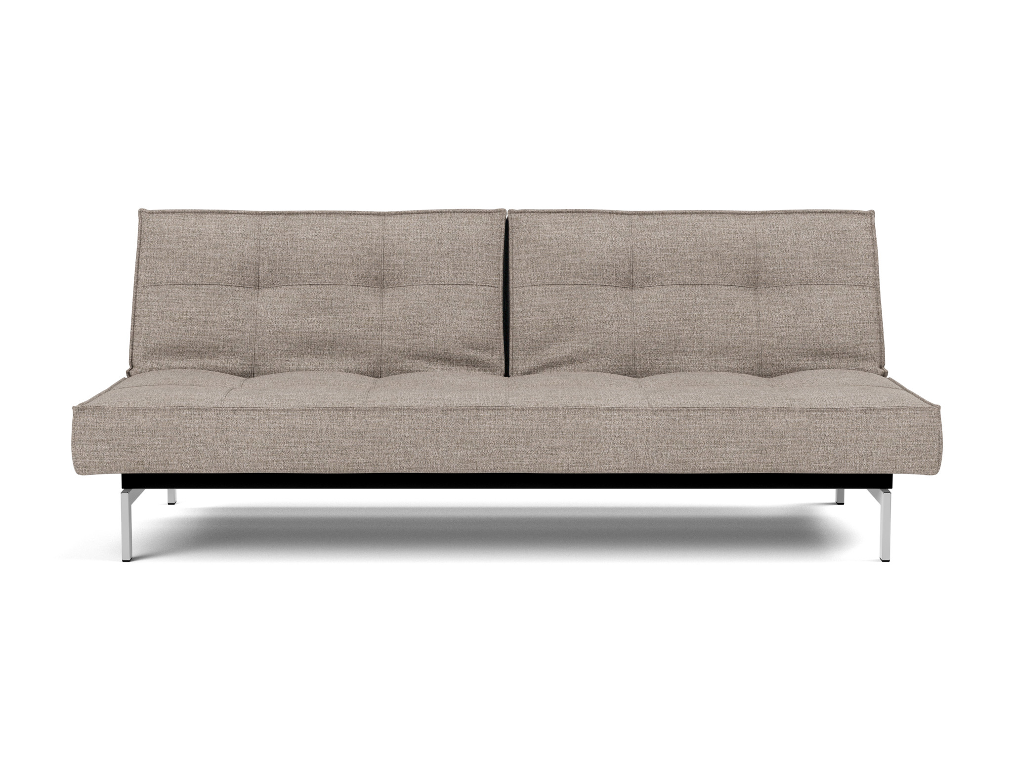 Schlafsofa Splitback Chenille Yuveno 472-Warm-Grey Beine Chrom