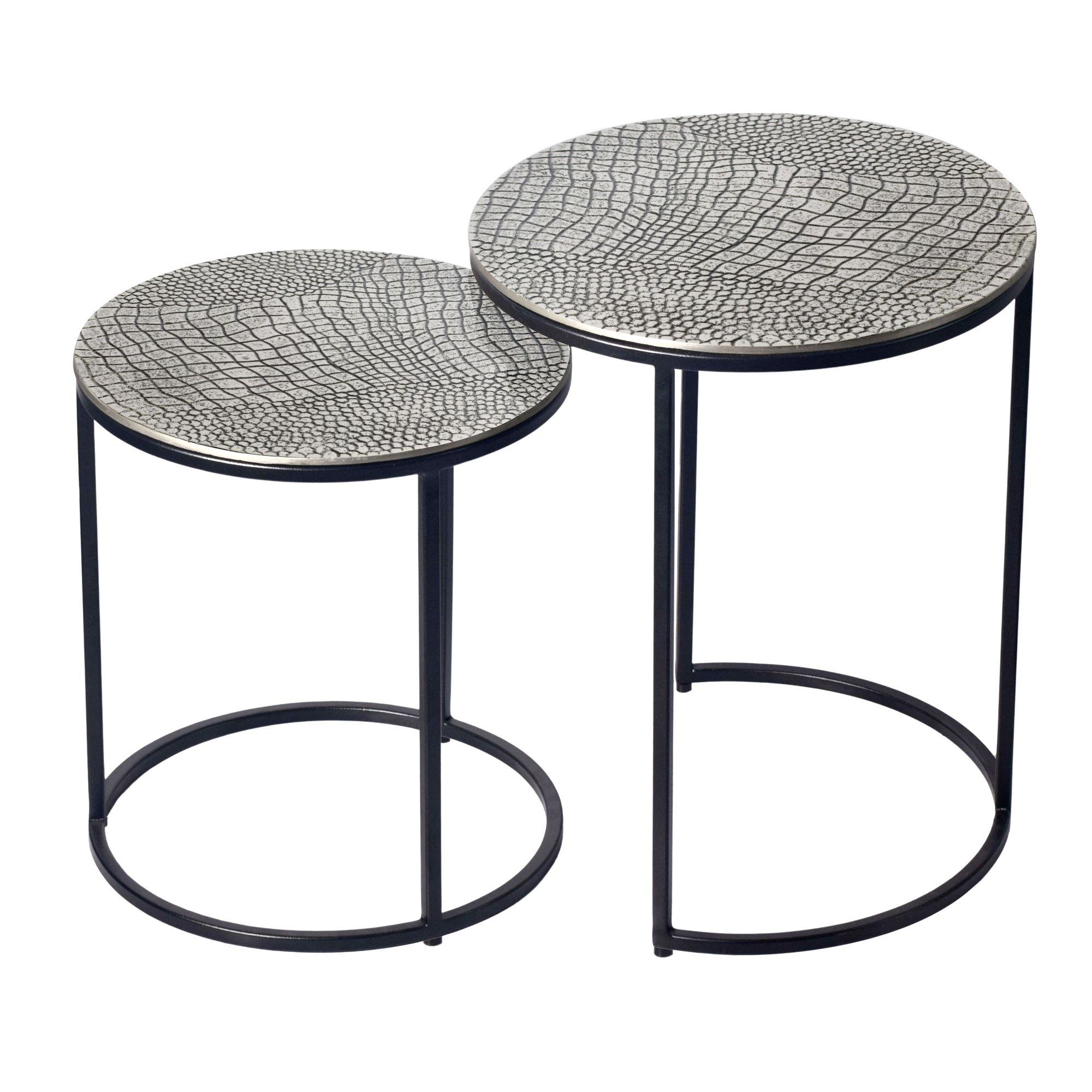 Satztisch 2er-Set Sandnes Aluminium Silber Ø 40 × H 48 cm