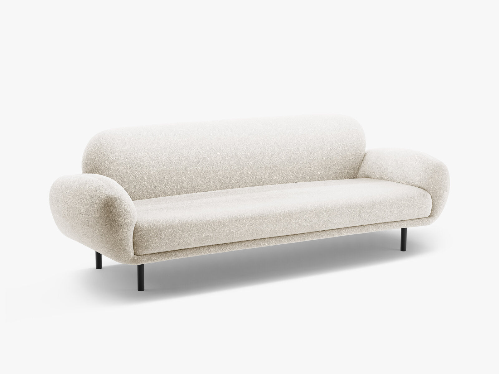 Micadoni Sofa Poppy 3-Sitzer Boucle Baloo Weiß