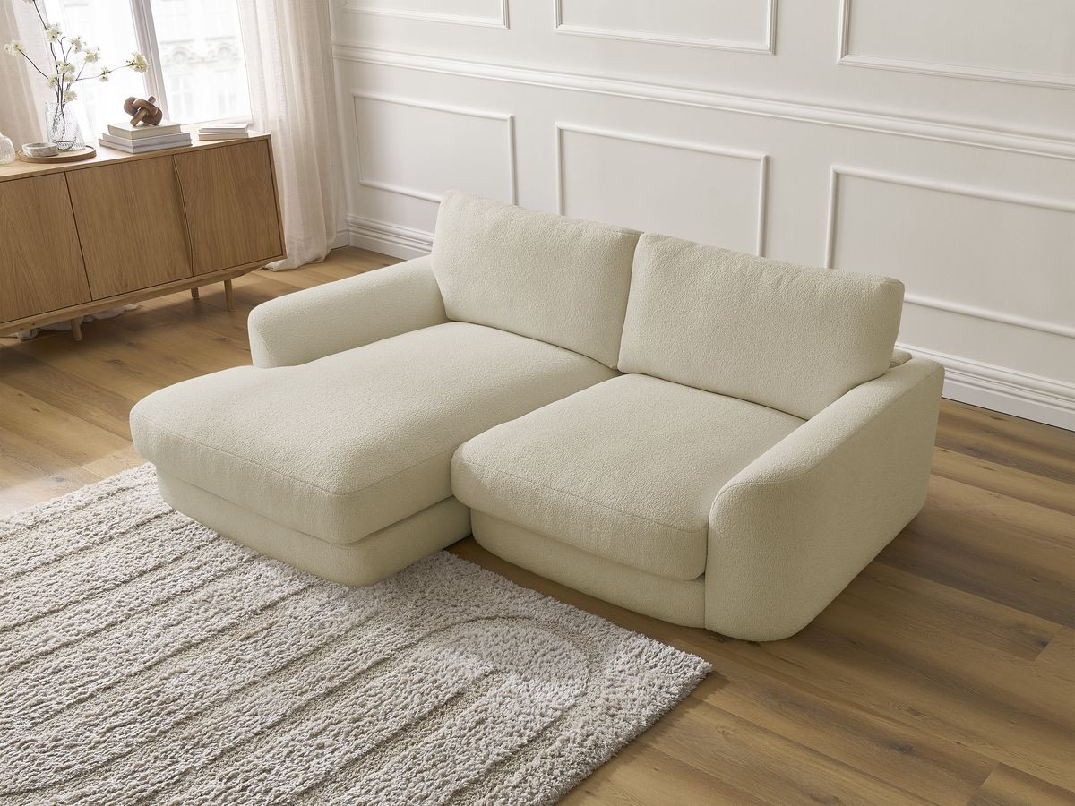 Bobochic Leonore Ecksofa Bouclé-Stoff Beige Ecke links
