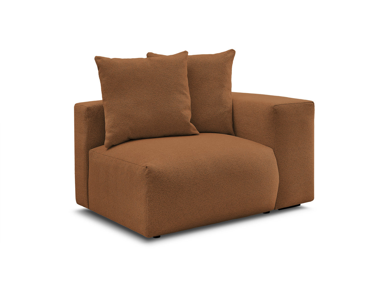 Bobochic Voltaire Sofamodul 1-Sitzer 130 × 100 cm Melange-Stoff Orange Ecke rechts