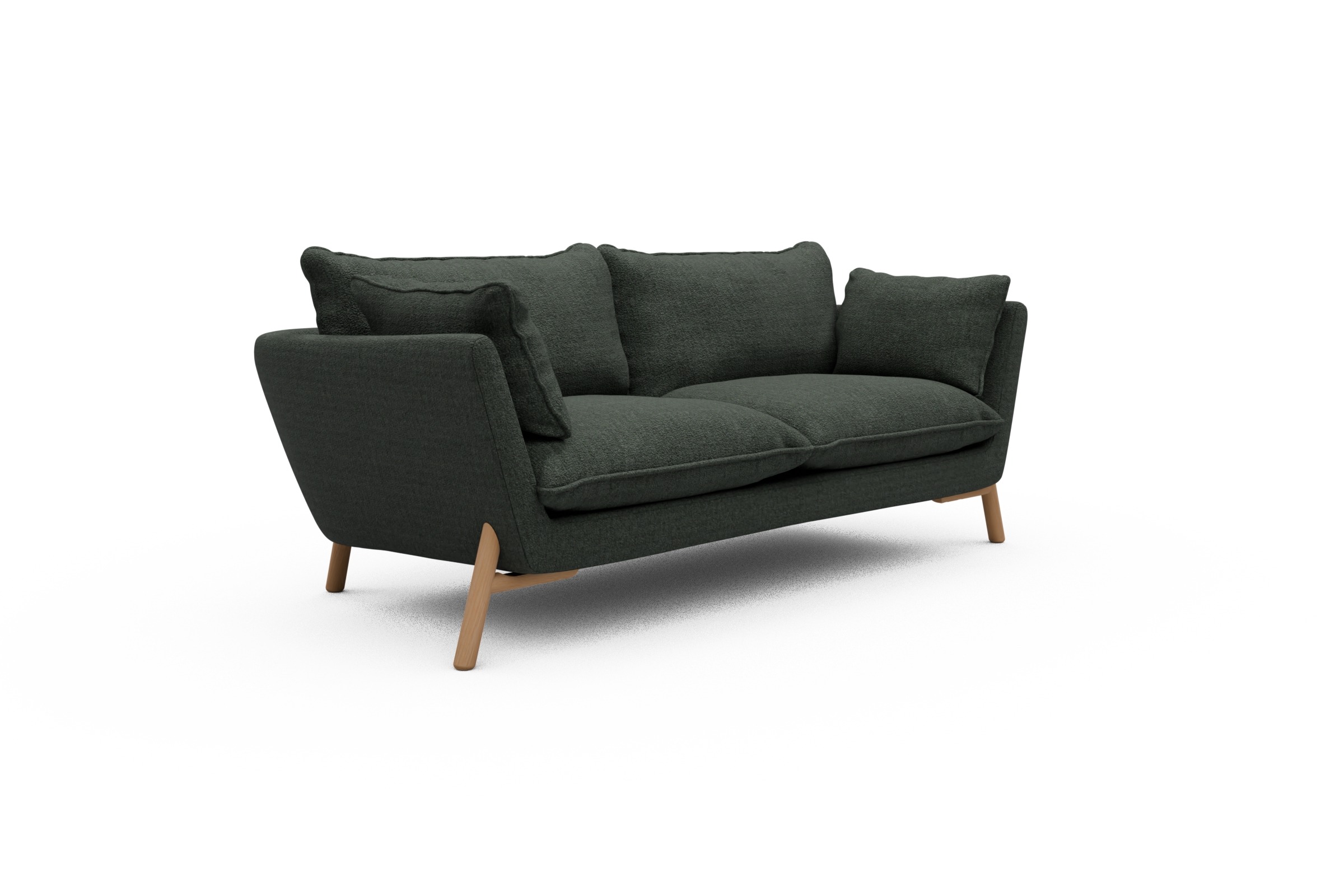 Sofa Emil PREMIUM 2-Sitzer Beinfarbe Eiche Natur Aivi-Pine-Green