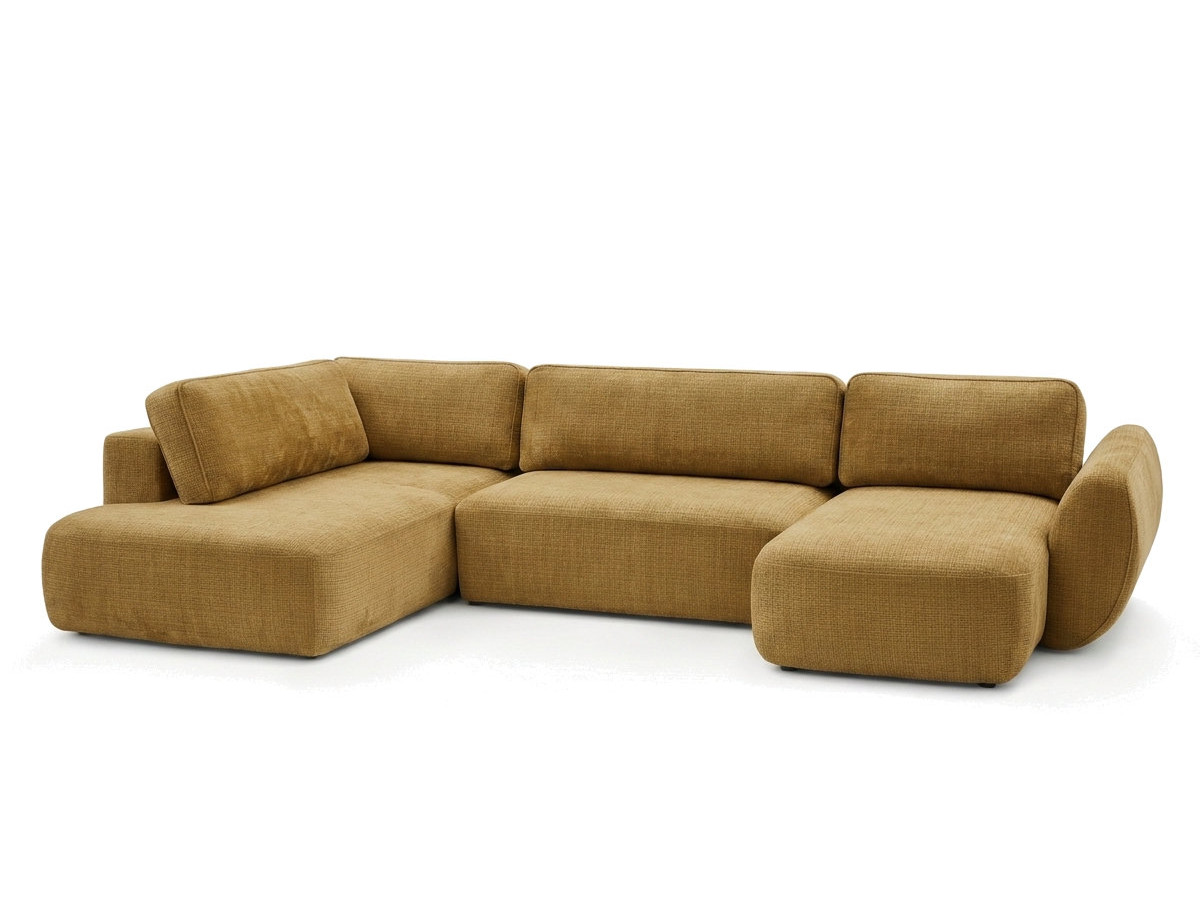 Bobochic Denise Wohnlandschaft Strukturstoff Gelb Ecke rechts