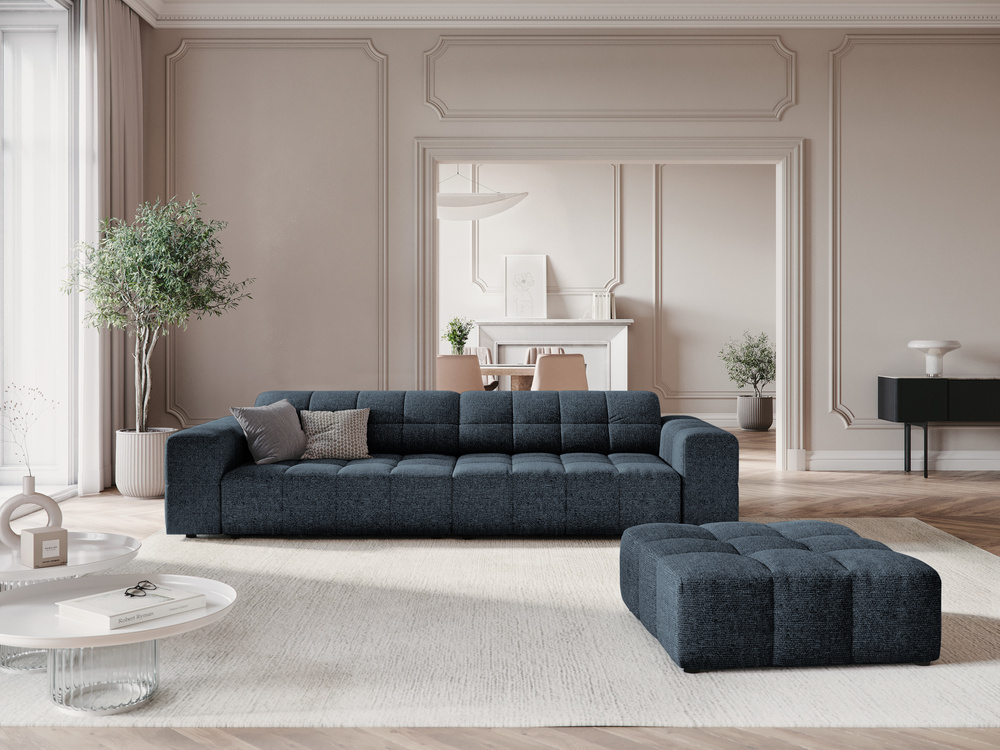 Cosmopolitan Design Sofa Chicago 4-Sitzer Chenille Haga Königsblau