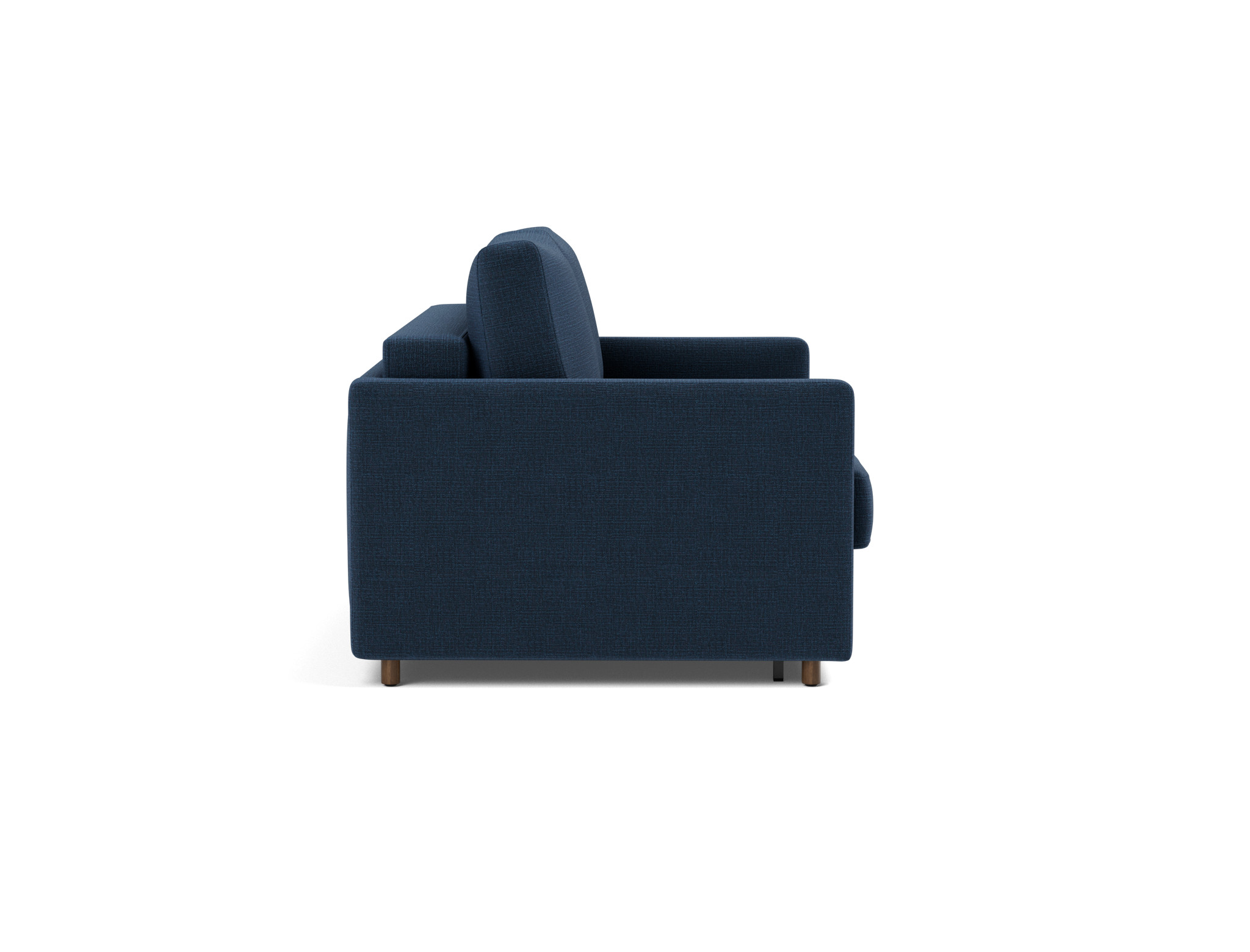 Schlafsofa Neah mit Slim-Armlehnen 140 Chenille Esina 414-Indigo-Blue