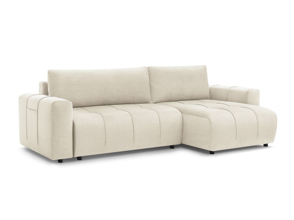 Bobochic Arsene Ecksofa mit Schlaffunktion und Bettkasten 288 × 148 cm Samt Beige
